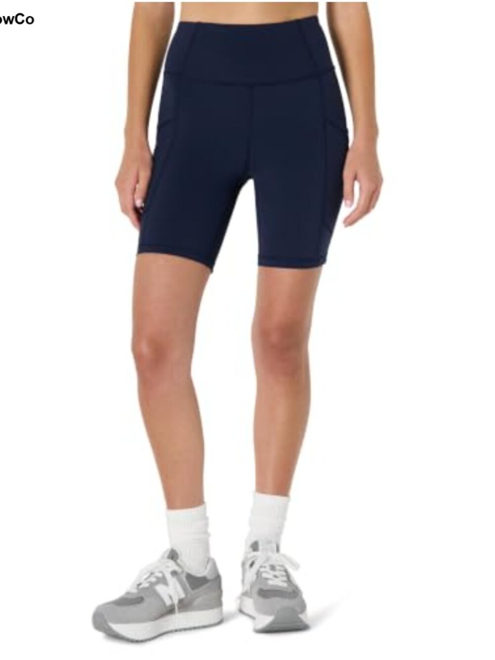 High Waist 7" Bike Shorts with Pockets, Nylon & Elastane, Gym Active Shorts